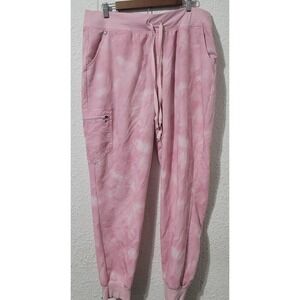 FIGS Pink Tie-Dye Scrub Pants | Size 2xl Petite | Zipper Thigh Pocket